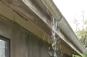 Broken rain gutter